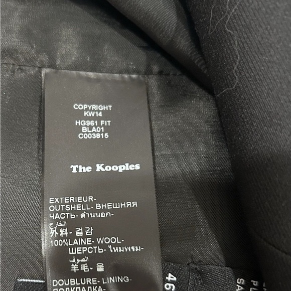 The Kooples Black Men’s Suit Vest Waistcoat Size 46 100% Wool Wedding Party - Picture 4 of 4